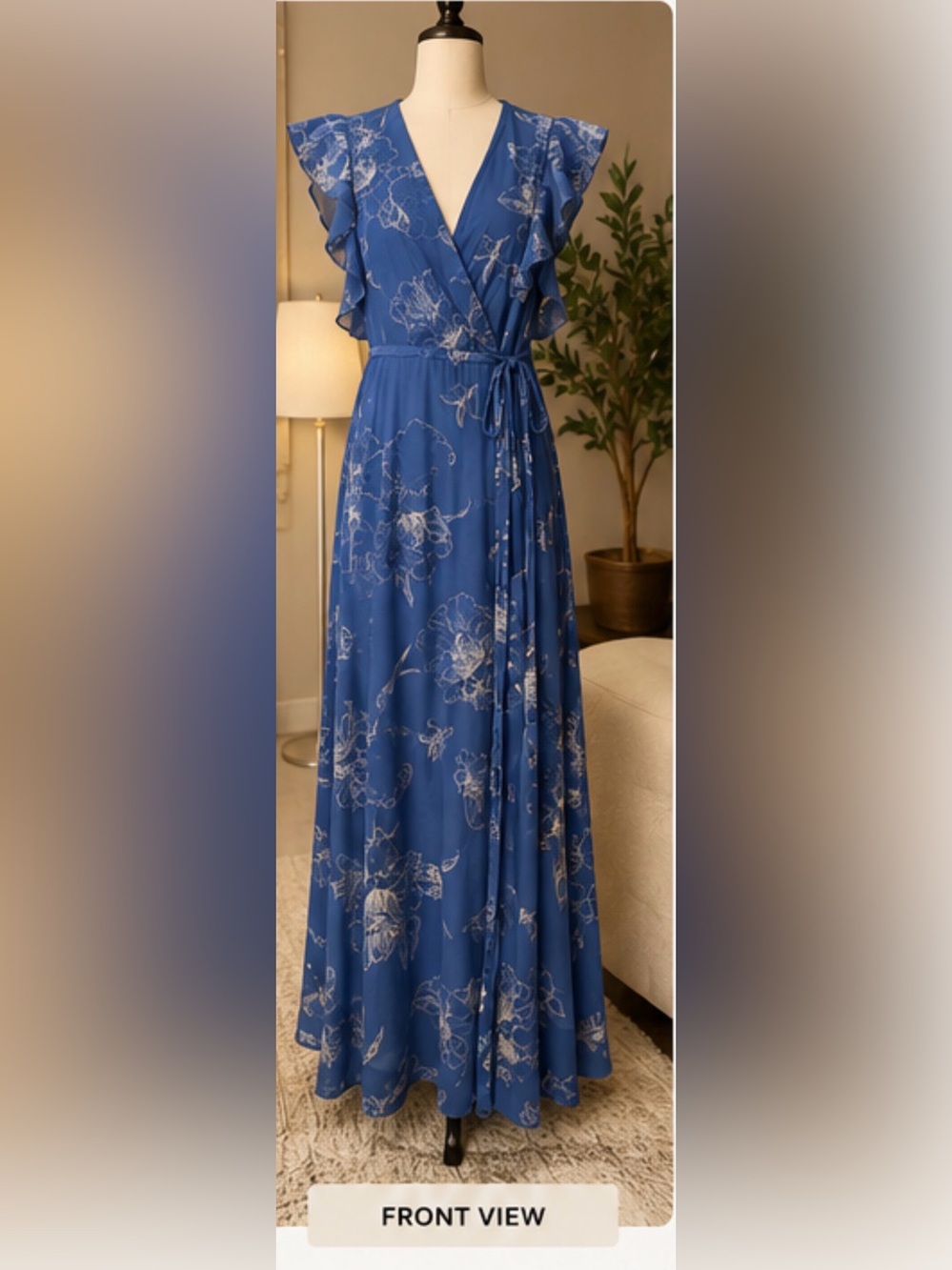 Lulu's Royal Blue Floral Maxi Skirt